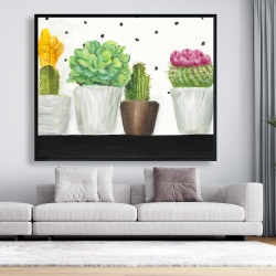 Framed 48 x 60 - Mini cactus and succulents