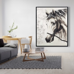 Framed 48 x 60 - Alpha the white horse