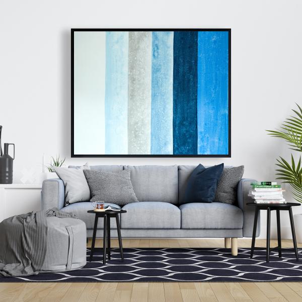 Framed 48 x 60 - Blue stripes