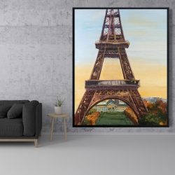 Framed 48 x 60 - Eiffel tower by dawn