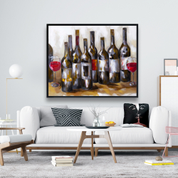 Encadré 48 x 60 - Bouteilles de vin rouge