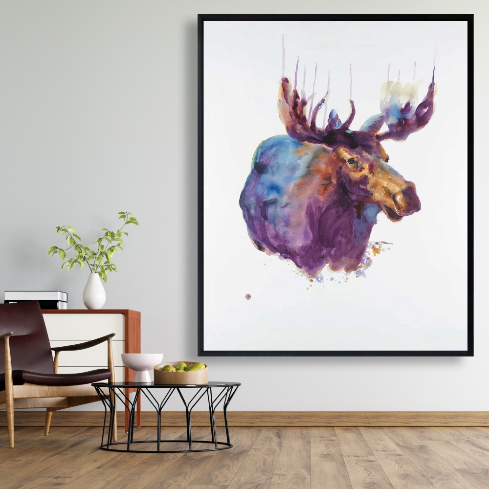 Abstract moose | Fine art print on canvas 48