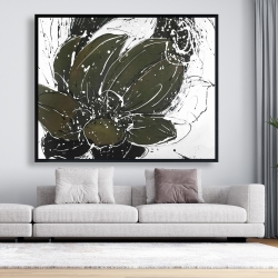 Framed 48 x 60 - Abstract flower with paint splash