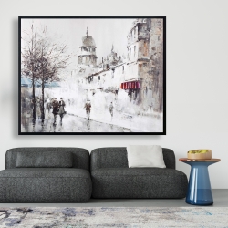 Framed 48 x 60 - Gray city street