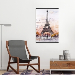 Magnetic 20 x 30 - Eiffel tower sketch with an handwritten message