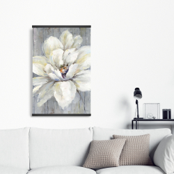 Magnetic 20 x 30 - White flower on wood
