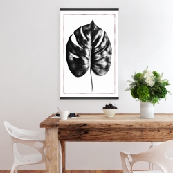 Magnétique 20 x 30 - Philodendron à feuilles divisées avec lignes rose