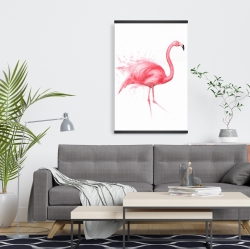 Magnetic 20 x 30 - Pink flamingo watercolor
