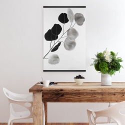 Magnetic 20 x 30 - Grayscale branch with round shape leaves