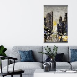 Magnetic 20 x 30 - Abstract and texturized city with yellow taxis