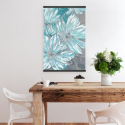 Magnetic 20 x 30 - Three little abstract blue flowers