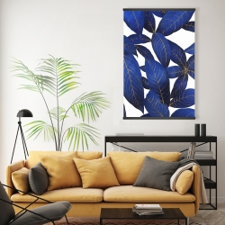 Magnetic 20 x 30 - Abstract modern blue leaves