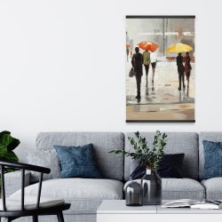 Magnetic 20 x 30 - Abstract passersby with umbrellas