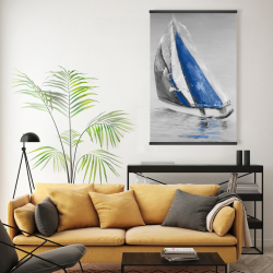 Magnetic 20 x 30 - Gray and blue boat sailing