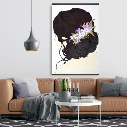 Magnetic 28 x 42 - Woman from behind with pink flowers