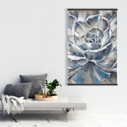 Magnetic 28 x 42 - Gray and blue flower
