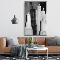 Magnetic 28 x 42 - Abstract black and white cityscape