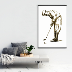 Magnétique 28 x 42 - Illustration d'un golfeur concentré