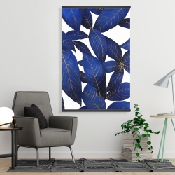 Magnetic 28 x 42 - Abstract modern blue leaves