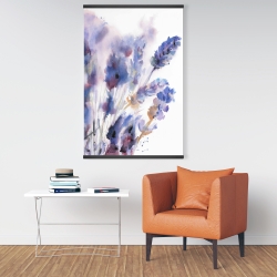 Magnétique 28 x 42 - Fleurs de lavande floues à l'aquarelle