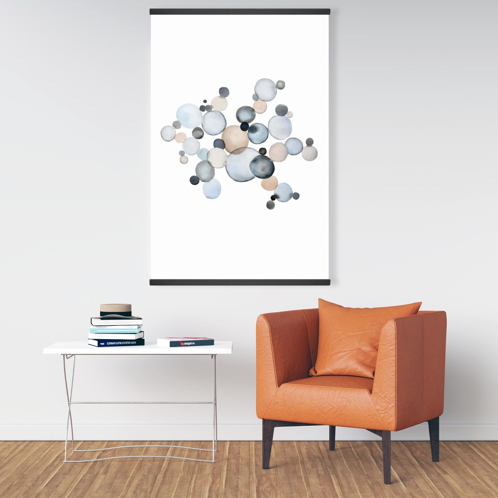 Grayish Bubbles Fine Art Print On Canvas 24 X 24   8136 Detailed 