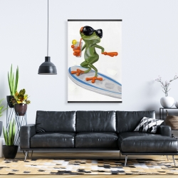 Magnetic 28 x 42 - Funny frog surfing