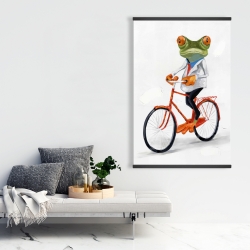 Magnetic 28 x 42 - Funny frog riding a bike