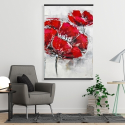 Magnetic 28 x 42 - Abstract and texturized red flowers