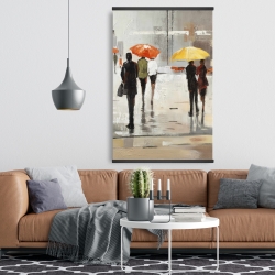 Magnetic 28 x 42 - Abstract passersby with umbrellas