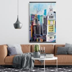 Magnetic 28 x 42 - Colorful cityscape of manhattan