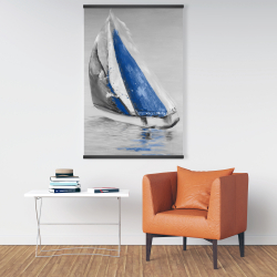 Magnetic 28 x 42 - Gray and blue boat sailing