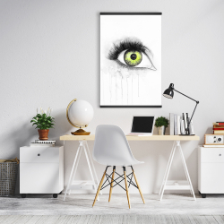 Magnétique 20 x 30 - Oeil vert à l'aquarelle