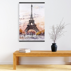 Magnetic 20 x 30 - Eiffel tower sketch with an handwritten message