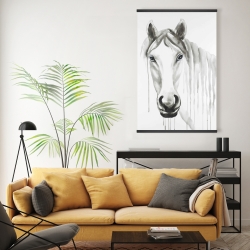 Magnétique 20 x 30 - Cheval blanc solitaire