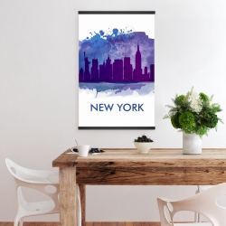 Magnétique 20 x 30 - Silhouette bleue de la ville de new york