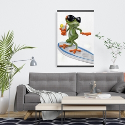 Magnetic 20 x 30 - Funny frog surfing