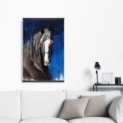 Magnetic 20 x 30 - Brown horse on blue background