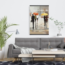 Magnetic 20 x 30 - Abstract passersby with umbrellas