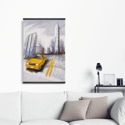 Magnetic 20 x 30 - Yellow taxi and city sketch