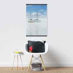 Magnetic 20 x 30 - Two sailboats on the quiet lake