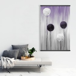 Magnétique 28 x 42 - Fleur d'allium blanches et mauve