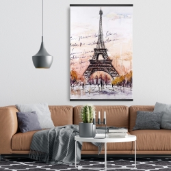 Magnetic 28 x 42 - Eiffel tower sketch with an handwritten message