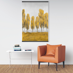Magnetic 28 x 42 - Seven abstract yellow trees