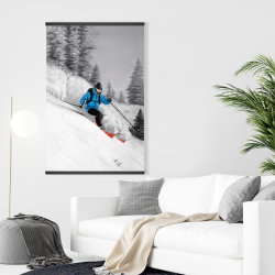 Magnetic 28 x 42 - Man skiing in mountain