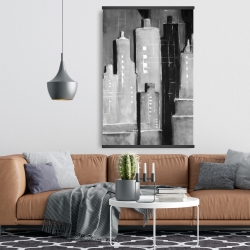 Magnetic 28 x 42 - Abstract black and white buildings