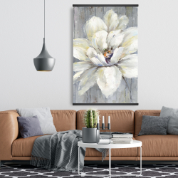 Magnetic 28 x 42 - White flower on wood