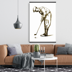 Magnétique 28 x 42 - Illustration d'un golfeur concentré