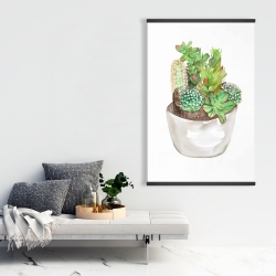 Magnétique 28 x 42 - Assortiment de cactus en pot