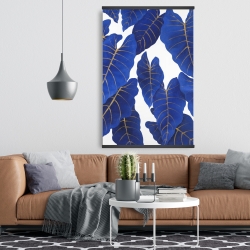 Magnetic 28 x 42 - Tropical abstract blue leaves