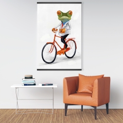 Magnetic 28 x 42 - Funny frog riding a bike